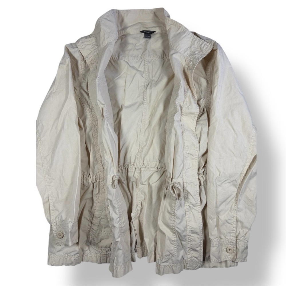 EDDIE BAUER Rip Stop Tan Khaki Utility Safari Cargo Pocket Jacket Shacket 2X - Picture 3 of 7